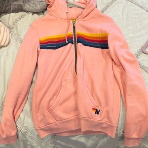 aviator nation, pink zip up
